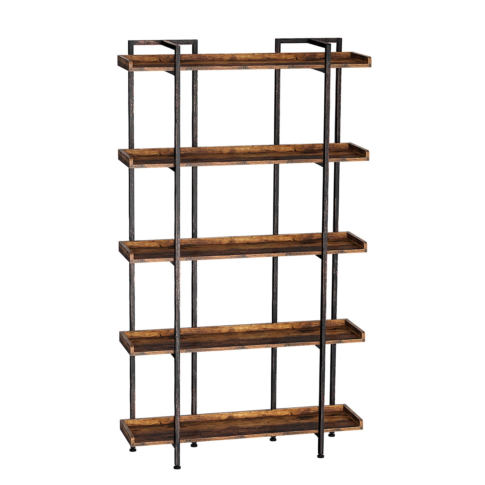 Rolanstar Bookshelf 5Tier, 71.8’’H Industrial Book Shelf, Large Bookc