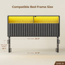 Rolanstar Headboard for Full Size Bed with Storage, Velvet Upholstered Head Board with USB & Type C Port, 60,000 DIY Color of LED Light, Height Adjustable, Sturdy, Easy Assembly, Grey
