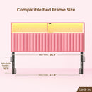 Rolanstar Headboard for Full Size Bed with Storage, Head Board with USB & Type C Port, 60,000 DIY Color of LED Light, Velvet Upholstered, Height Adjustable, Sturdy, Easy Assembly, Pink