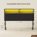 Rolanstar Headboard for Full Size Bed with Storage, Velvet Upholstered Head Board with USB & Type C Port, 60,000 DIY Color of LED Light, Height Adjustable, Sturdy, Easy Assembly, Black