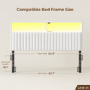 Rolanstar Headboard for Queen Size Bed with Storage, Velvet Upholstered Head Board with USB & Type C Port, 60,000 DIY Color of LED Light, Height Adjustable, Sturdy, Easy Assembly, White