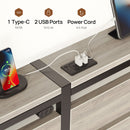 Rolanstar Queen Bed Frame with LED Lights and Charging Station, Wood Storage Headboard and Under Bed Storage, Metal Platform, Noise Free, No Box Spring Needed, Grey