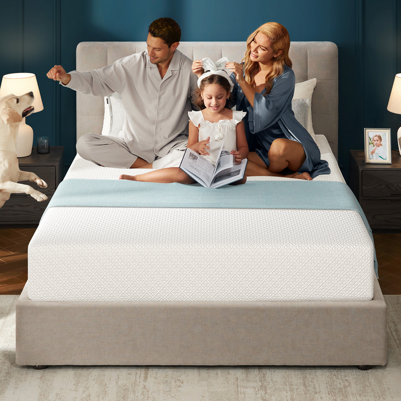 Seventable Twin Mattress, 10 Inch Cooling Gel Memory Foam Mattress in a Box, Medium Firm, Fiberglass Free, Pressure Relief & Breathable, CertiPUR-US Certified, White