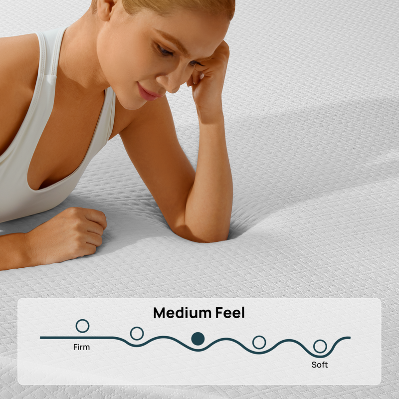 Seventable Twin Mattress, 10 Inch Cooling Gel Memory Foam Mattress in a Box, Medium Firm, Fiberglass Free, Pressure Relief & Breathable, CertiPUR-US Certified, White