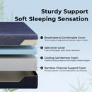 Rolanstar King Size Mattress 8 inch, Memory Foam Mattress for Pressure Relief, Cooling Gel Mattress in a Box, Bamboo-Charcoal Foam Mattress, Firm, Fiberglass Free, CertiPUR-US Certified