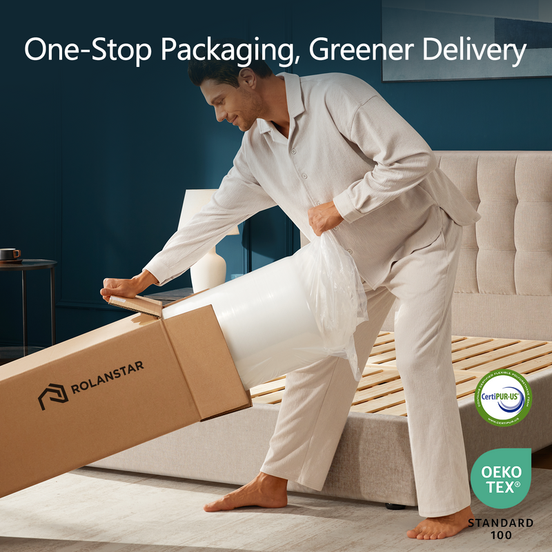 Rolanstar Full Size Mattress, 8 Inch Gel Memory Foam Mattress in a Box, Gel Infused, Fiberglass Free, Medium Firm Mattresses, CertiPUR-US Certified, Breathable & Pressure Relief, White