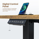 Rolanstar Standing Desk L Shaped with LED Light and Power Outlet, Electric Height Adjustable Computer Office Desk Sit Stand Up with Monitor Stand, Rustic Brown