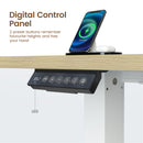 Rolanstar Standing Desk L Shaped with LED Light and Power Outlet, Electric Height Adjustable Computer Office Desk Sit Stand Up with Monitor Stand, Beige