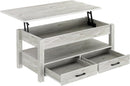 Rolanstar Coffee Table, Lift Top Coffee Table with Drawers and Hidden Compartment, Living Room Table with Wooden Lift Tabletop, for Living Room, Grey