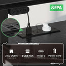 Rolanstar Corner Desk,44.5" W x 34.5" H Small Computer Desk with Power Outlets, Gaming Desk with LED Lights, Triangle Corner Table with Keyboard Tray & Monitor Stand for Small Space, Black