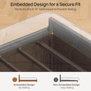 Rolanstar Twin Bed Frame with 4 Storage Drawers, Charging Station and LED Lights, Metal Platform Bed with 2-Tier Storage Headboard, No Box Spring Needed, Easy Assembly, Noise-Free, Black