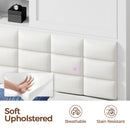 Rolanstar Bed Frame  with Charging Station, Bookcase Headboard Bed with LED Light and Sliding Doors, Platform Bed with Wooden Slats, No Box Spring Needed, Noise Free