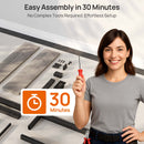 Rolanstar Full Size Bed Frame with LED Lights and Charging Station, Wood Storage Headboard and Under Bed Storage, Metal Platform, Noise Free, No Box Spring Needed, Grey