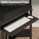 Rolanstar Corner Desk,44.5" W x 34.5" H Small Computer Desk with Power Outlets, Gaming Desk with LED Lights, Triangle Corner Table with Keyboard Tray & Monitor Stand for Small Space, Black