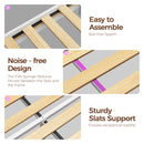 Rolanstar Bed Frame  with Charging Station, Bookcase Headboard Bed with LED Light and Sliding Doors, Platform Bed with Wooden Slats, No Box Spring Needed, Noise Free