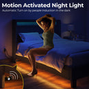 Rolanstar Bed Frame with Headboard and Motion Activated Night Light