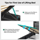 Rolanstar Bed Frame with Lift Up Storage, Charging Station & LED Lights, Upholstered Storage Headboard, Heavy Duty Wooden Slats, No Box Spring Needed, Noise Free, Easy Assembly