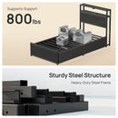 Rolanstar Twin Bed Frame with 4 Storage Drawers, Charging Station and LED Lights, Metal Platform Bed with 2-Tier Storage Headboard, No Box Spring Needed, Easy Assembly, Noise-Free, Black