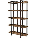 Rolanstar Bookshelf 5-Tier, 71.8’’H Industrial Book Shelf, Large Bookcases and Bookshelves with Open Shelves, Open Display Shelves with Metal Frame for Living Room Bedroom Home Office