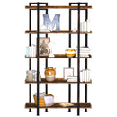 Rolanstar Bookshelf 5-Tier, 71.8’’H Industrial Book Shelf, Large Bookcases and Bookshelves with Open Shelves, Open Display Shelves with Metal Frame for Living Room Bedroom Home Office