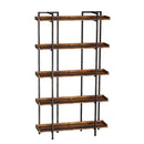 Rolanstar Bookshelf 5-Tier, 71.8’’H Industrial Book Shelf, Large Bookcases and Bookshelves with Open Shelves, Open Display Shelves with Metal Frame for Living Room Bedroom Home Office