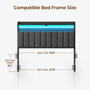 Rolanstar Headboard for Full Size Bed with Storage, 60,000 DIY Color of LED Light, Head Board with USB & Type C Port, Height Adjustable, Black Upholstered Cabeceras de Cama Comfortable Modern, Stable