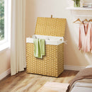 Rolanstar Laundry Hamper Wicker Laundry Basket with Lid, Handles Clothes Hamper Foldable with 2 Removable Liner Bags