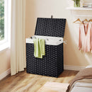 Rolanstar Laundry Hamper Wicker Laundry Basket with Lid, Handles Clothes Hamper Foldable with 2 Removable Liner Bags