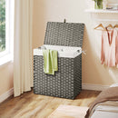 Rolanstar Laundry Hamper Wicker Laundry Basket with Lid, Handles Clothes Hamper Foldable with 2 Removable Liner Bags