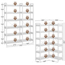Rolanstar Bookshelf 6 Tier with 4 Hooks, Reversible Corner Bookshelf, 69" Industrial Wooden Bookcase with Open Shelves and Metal Frame for Living Room, Bedroom, Home Office, White
