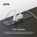 Rolanstar TV Stand for 55 60 inch TV, Entertainment Center with Power Outlet and LED, 2 Fabric Drawers TV Console with 2 Cabinet, Open Shelf, Sliding Door, Media Console for Bedroom/Living Room