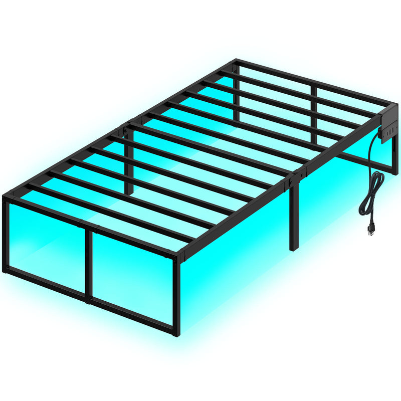 Rolanstar Bed Frame with Power Outlets& Led Lights