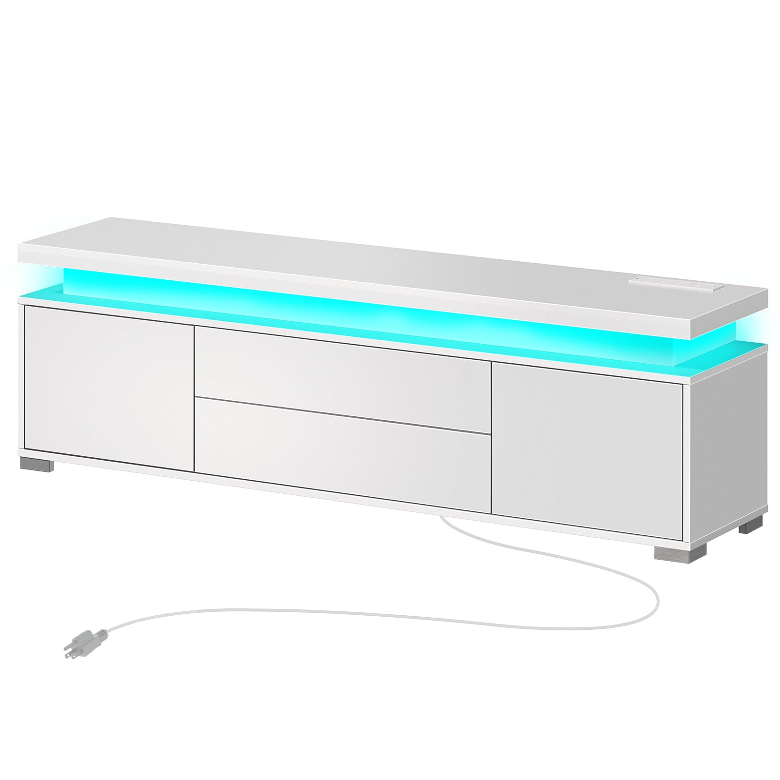 Rolanstar TV Stand with LED Lights & Power Outlet and Storage