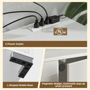 Rolanstar TV Stand with Power Outlet & LED Lights, Modern Entertainment Center for 32/43/50/55/65 Inchs TVs, TV Table, Universal Gaming LED TV Media Stand with Large Storage Cabinet