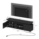 Rolanstar TV Stand with Power Outlet & LED Lights, Modern Entertainment Center for 32/43/50/55/65 Inchs TVs, TV Table, Universal Gaming LED TV Media Stand with Large Storage Cabinet