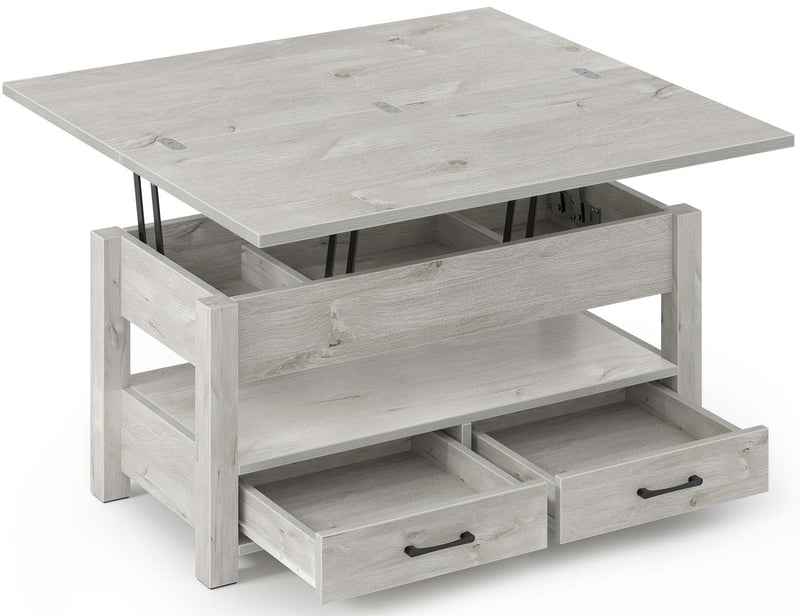 Rolanstar Coffee Table Lift Top, Multi-Function Convertible Coffee Table with Drawers and Hidden Compartment, Converts to Dining Table for Living Room, Home Office