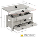 Rolanstar Coffee Table Lift Top, Multi-Function Convertible Coffee Table with Drawers and Hidden Compartment, Converts to Dining Table for Living Room, Home Office