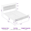 Bed Frame with Headboard, Metal Platform bed with LED Lights, Power Outlets & Under-Bed Storage