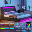 Rolanstar Bed Frame with Upholstered Headboard and 4 Drawers