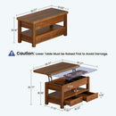 Rolanstar Lift Top Coffee Table with Hidden Storage, Multi-Function Coffee Table for Living Room