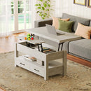 Rolanstar Coffee Table Lift Top, Multi-Function Convertible Coffee Table with Drawers and Hidden Compartment, Converts to Dining Table for Living Room, Home Office