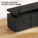 Rolanstar Wall Mounted TV Stand with Power Outlet 65 Inch Black