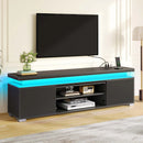 Rolanstar Wall Mounted TV Stand with Power Outlet 65 Inch Black