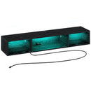 Rolanstar TV Stand with Power Outlet, Floating TV Stand with RGB Lights, 47.2" Wall Mounted TV Shelf, Black Media Console with Storage Shelf, Entertainment Under TV for Living Room, Bedroom