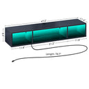 Rolanstar TV Stand with Power Outlet, Floating TV Stand with RGB Lights, 47.2" Wall Mounted TV Shelf, Glossy Black Media Console with Storage Shelf, Entertainment Under TV for Living Room, Bedroom