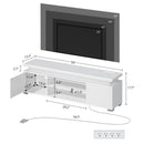 Rolanstar TV Stand with LED Lights & Power Outlet, Modern Entertainment Center for 32/43/50/55/65 Inchs TVs, Table, Universal Gaming Media Stand Storage Cabinet and Large Storage, White
