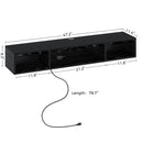 Rolanstar TV Stand with Power Outlet, Floating TV Stand with RGB Lights, 47.2" Wall Mounted TV Shelf, Black Media Console with Storage Shelf, Entertainment Under TV for Living Room, Bedroom
