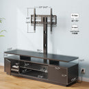 Rolanstar TV Stand with Mount and Power Outlet 59.1", Swivel TV Stand Mount for 32/45/55/60/65/70 inch TVs, Height Adjustable Modern Entertainment Center with Storage & LED Lights, Black TV Table