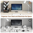 Rolanstar Bookshelf with Drawer, 4 Shelf Tree Bookshelf, Wooden Bookshelves Storage Rack for CDs/Movies/Books, Black Bookcase, Utility Organizer Shelves for Living Room, Bedroom