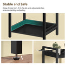 Rolanstar Bookshelf, 4-Tier Storage Rack, Narrow Corner Bookshelf, Display Wooden Shelves for Living Room, Bathroom, Balcony, Kitchen,Black